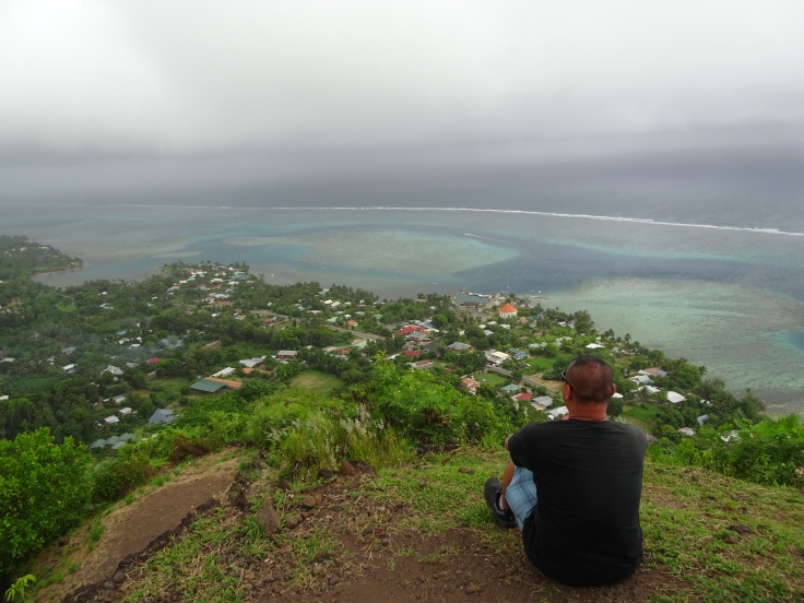 Vista of Moorea but the storm clouds are in gathering in the horizon